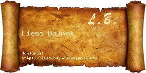 Liess Bajnok névjegykártya